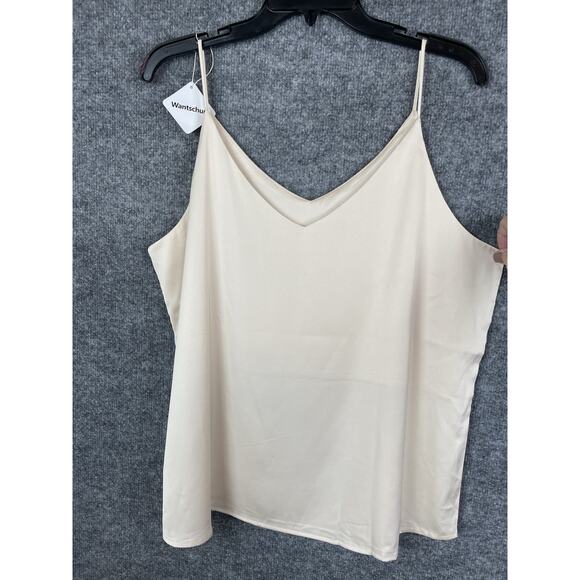 Wantschun Camisole Women's 1X Silky Shining Cream - Picture 2 of 10